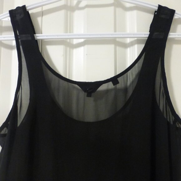 GUESS black semi-sheer high-low embellished beaded top - Picture 8 of 9